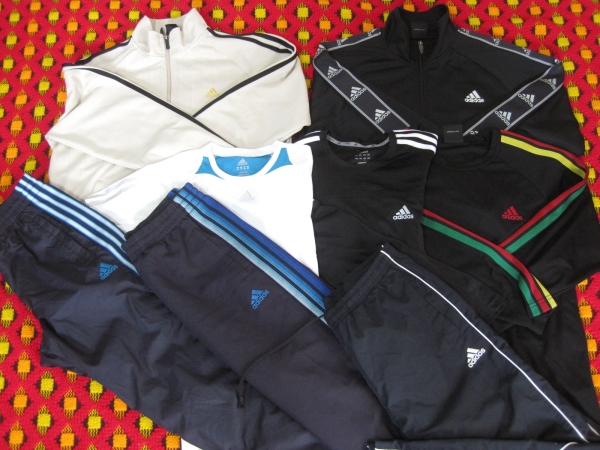 D3025【トレーニングSET】8点！adidas 秋冬混上下セット！L