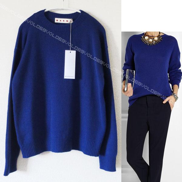 マルニMARNI15SSカシミア ロイヤル ブルー ニット トップス