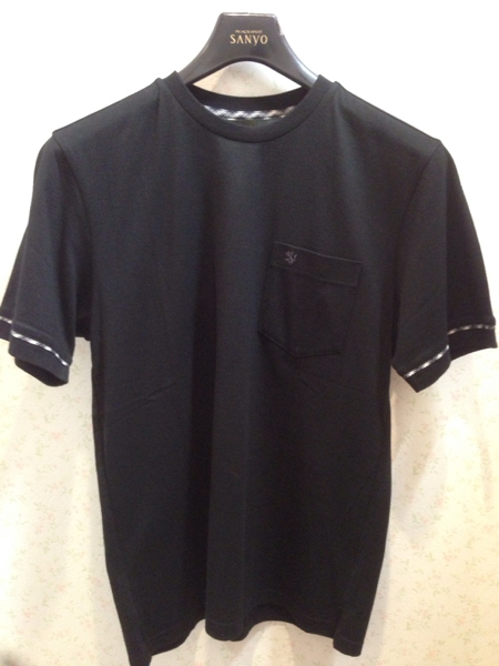 新品 男性 スコッチハウス半袖Tシャツ M寸 黒無地