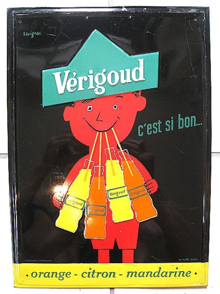 1960's Savignac レイモン サヴィニャック Verigoud 広告 看板 ,☆1960