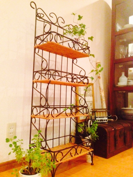 アンティーク調アイアンシェルフ4段