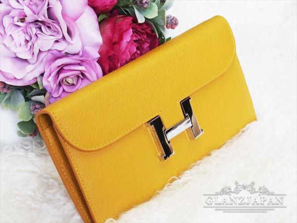IL09*新作*高級本革*黄*柔らか手触りが品良い長財布♪ウォレット
