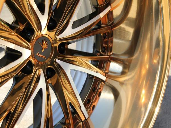 クレンツェ エルアボラ 19インチ 金メッキ 新品タイヤ深リム(5穴 