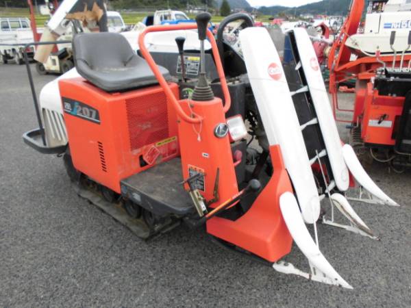 クボタ超小型乗用コンバインSRJ207中古脱穀機歩いてワンレバー(車体 