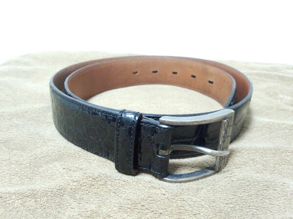 伊製TES アリゲーターベルト クロコ　シルバー925weston