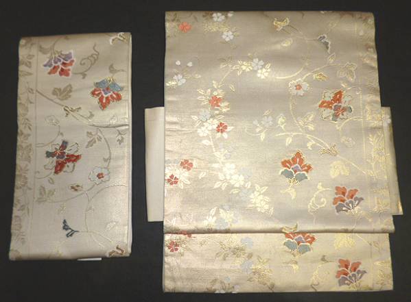 今昔◇《つけ帯8》淡い金色地　小花模様◇