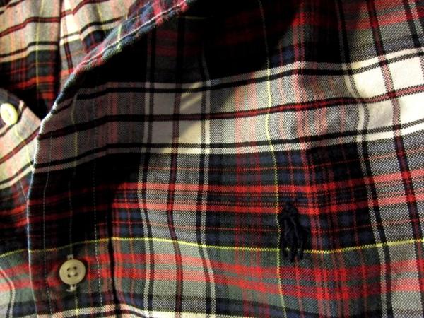 本物正規◆ポロラルフローレン◆オックスフォードシャツ 紺赤/M