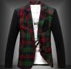 トレンディ スリム チェック テーラードジャケット ブレザー/XXL