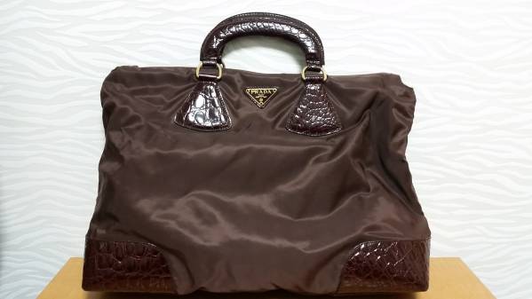 プラダ PRADA　クロコ型押し　ブリーフケース　希少