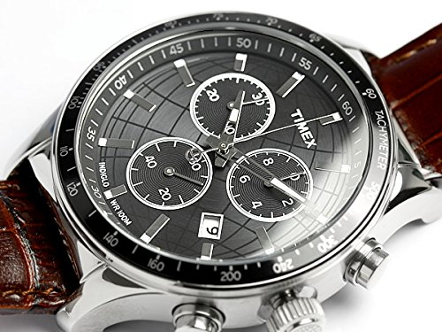 TIMEX T2N819 10気圧防水 レザーバンド クロノグラフ