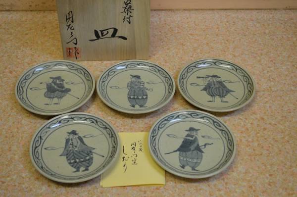 ■有田焼/円左衛門窯■古染付 皿(5枚組)■未使用品■
