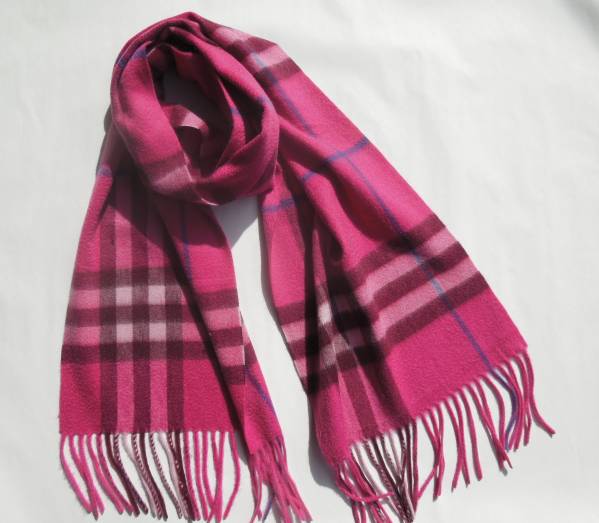 新入荷・カシミヤ100%マフラー・肌触り抜群・ローズ系☆f-529