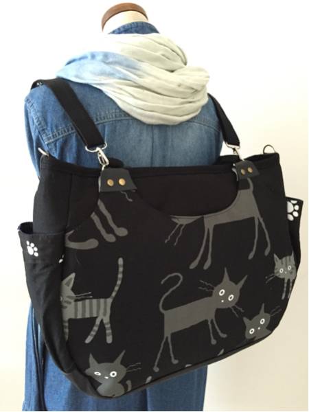 ハンドメイド☆ねこ柄 3wayマザーズバッグ☆猫・ネコ・リュック