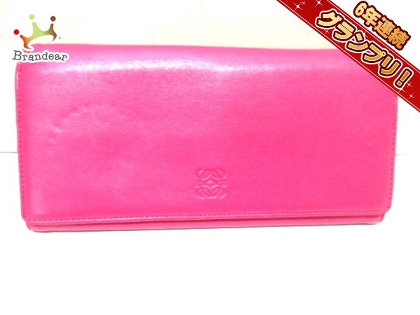 長財布 ロエベ LOEWE LOEWE(ロエベ) ピンク レザー アナグラム 