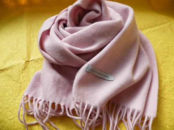 ★【ナチュラルなベビーピンク♪】上質カシミヤ１００％マフラー
