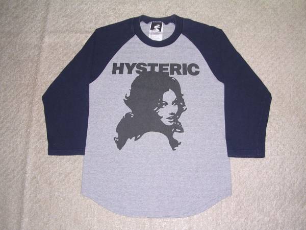 ヒステリックグラマー 七分袖ラグランTシャツ S グレー/紺
