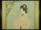 12034伊東深水 酣春(美人画)リトグラフ 額装(専用箱)
