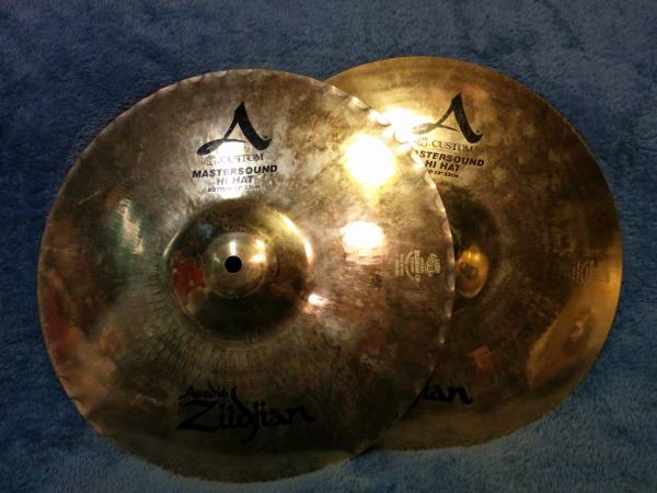 ジルジャン A CUSTOM 中古 MASTERSOUNDハイハットtop+Bottm13 Zildjian