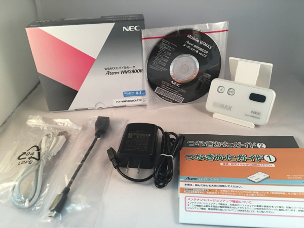 【新品同様】NEC WiMAモバイルルータ Atream WM3800R 付属品完備
