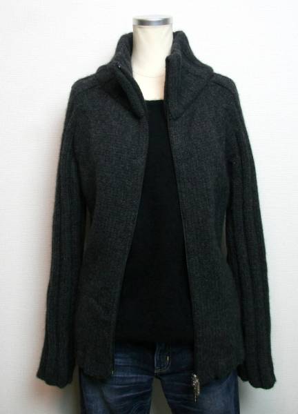 OLD ENGLAND オールドイングランド　ジップアップニット　グレー