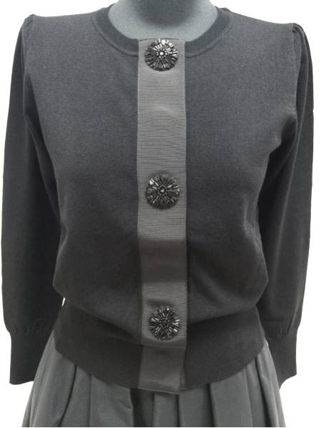 エムズグレィシー★ビジューカーディガン★黒★Ｌ 40★美品