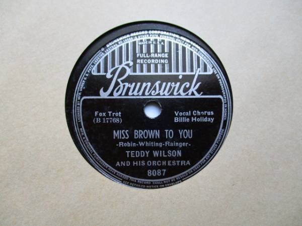 ◎SP◎ TEDDY WILSON-BILLIE HOLIDAY (BRUNSWICK 8087)