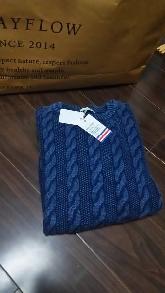BAYFROW ベイフロー インディゴネイビーケーブルニット M RHC