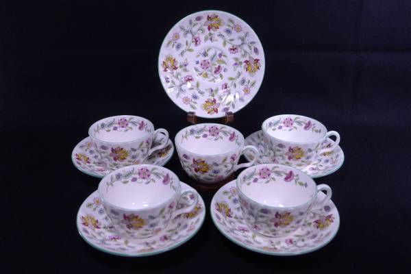 MINTON　ハドンホール　カップ＆ソーサー5Pセット　状態良好