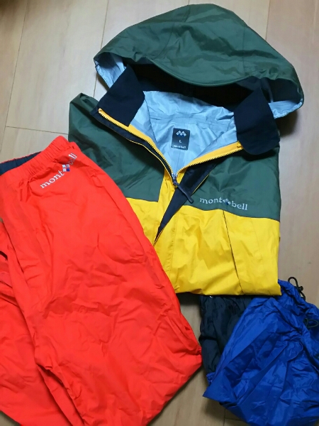 mont-bell モンベル　レインウェア3点セット　男性用