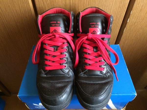 ★adidasオリジナルス TOPTEN トップテン ハイカット 黒×赤★