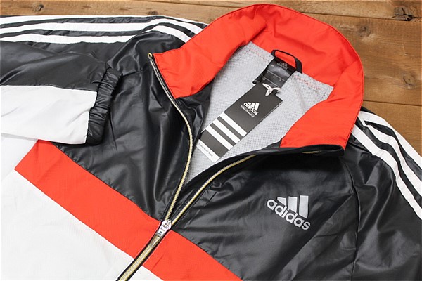 ★アディダス 防風 ドライ ウインドジャケット 白黒[95567-L]二