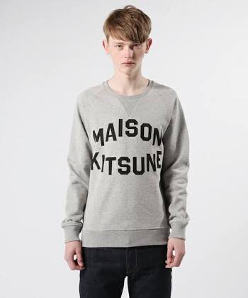 【美品】キツネ 黒スエット maison kitsune 14ss sizeS Paris