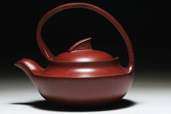 【三渓堂】Z940 名家顧景舟製 茶道具 朱泥急須 13cm 提梁壺