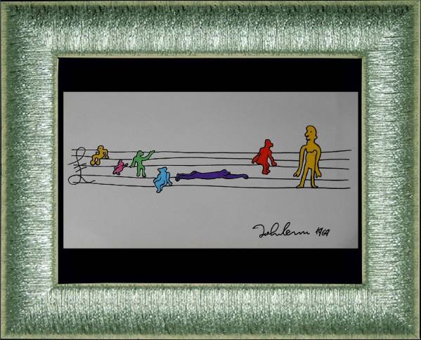 ジョンレノン (ビートルズ) ★大変希少作品★( 油彩画 ) 肉筆