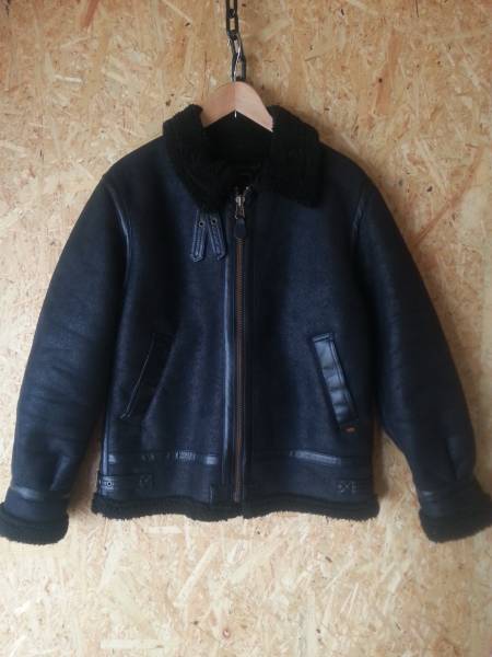 アルファ ALPHA フェイクムートン B-3ジャケット ボア 黒 L