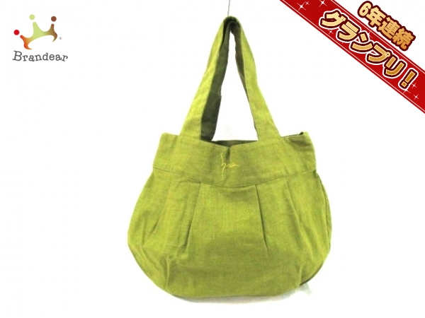 シビラ トートバッグ グリーン コットン×麻 Sybilla