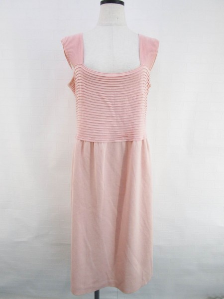 ヴァレンティノ シルク混 プリーツ ニット ワンピース*29045