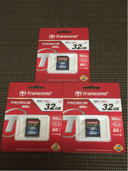4/ トランセンド SDHC UHS-1 プレミアム400X 32GB 60MB/s 3枚