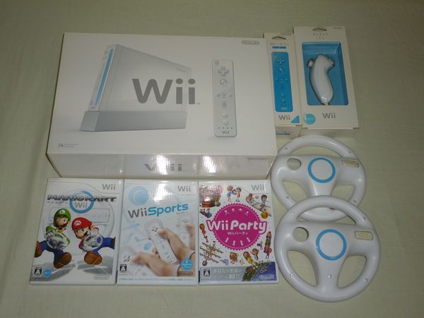 Nintendo Wii 本体 リモコン ヌンチャク セット ソフト6点 中古 動作品