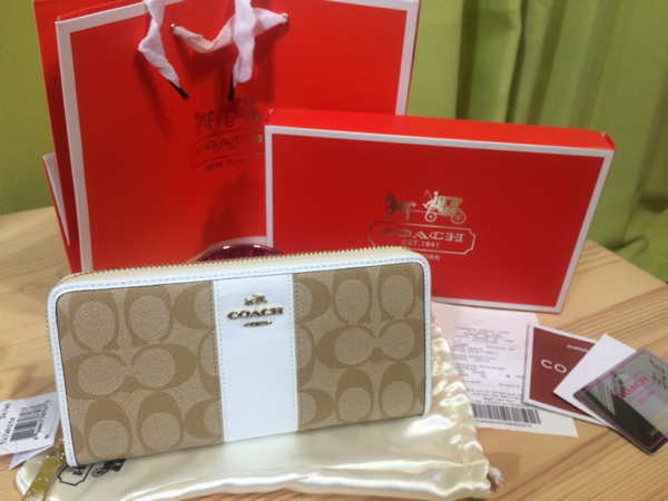 コーチ COACH 52859 シグネチャー 長財布 ホワイト COACH コーチ 財布 