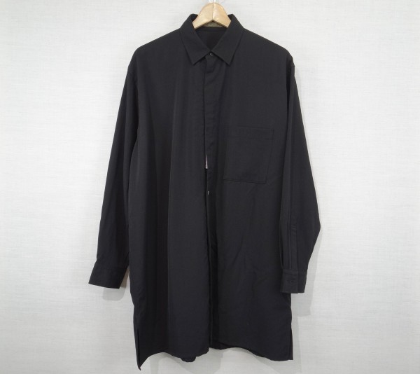 ★Y's for men ワイズフォーメン ジッパー比翼ロングシャツ