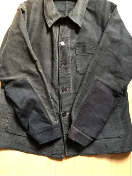 40s adolphelafontブラックモールスキンパッチンテージフランス