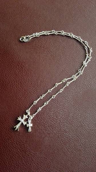 CZダイヤモンド ネックレス★クロム メッキ加工★