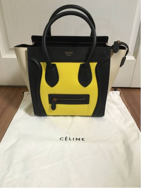 美品☆CELINE(セリーヌ)マイクロラゲージバイカラーハンドバッグ 