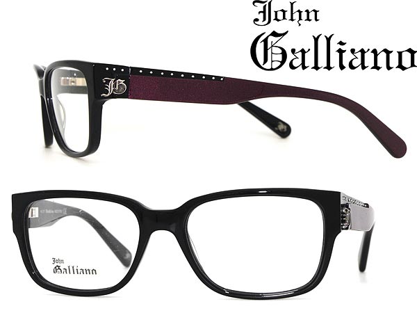 1円～JOHN GALLIANOジョンガリアーノブラックメガネフレーム