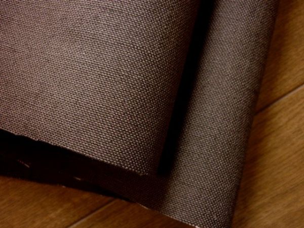 布地ws*6m♪綿麻キャンバス無地/こげ茶系