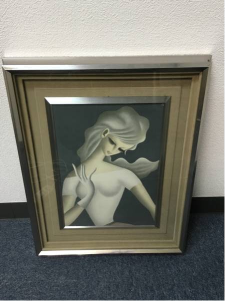 Ｔ.yukawaサイン入り　 湯川輝義　水晶　貴石画　 美人　綺麗　絵画 T.yukawaサイン入り 湯川輝義 水晶 貴石画 美人 綺麗 絵画 T.yukawa