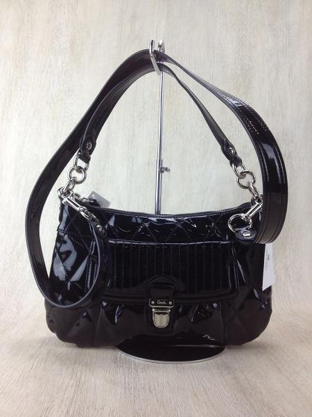 COACH◇ポピーリキッドグロスグルーヴィー/BLK/エナメル/2WAY