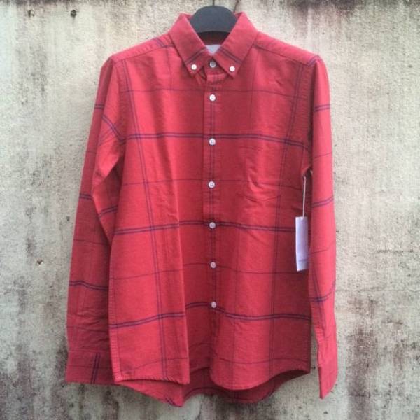 【新品!!】SATURDAYS SURF NYCチャックシャツRED/Sサイズ