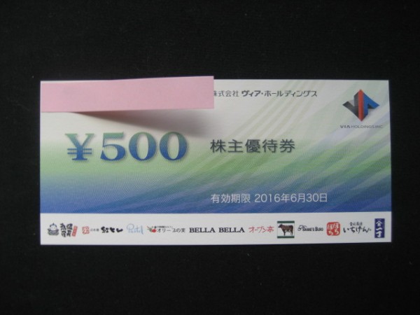 ★ヴィアホールディングス　株主優待券　備長扇屋　5000円分